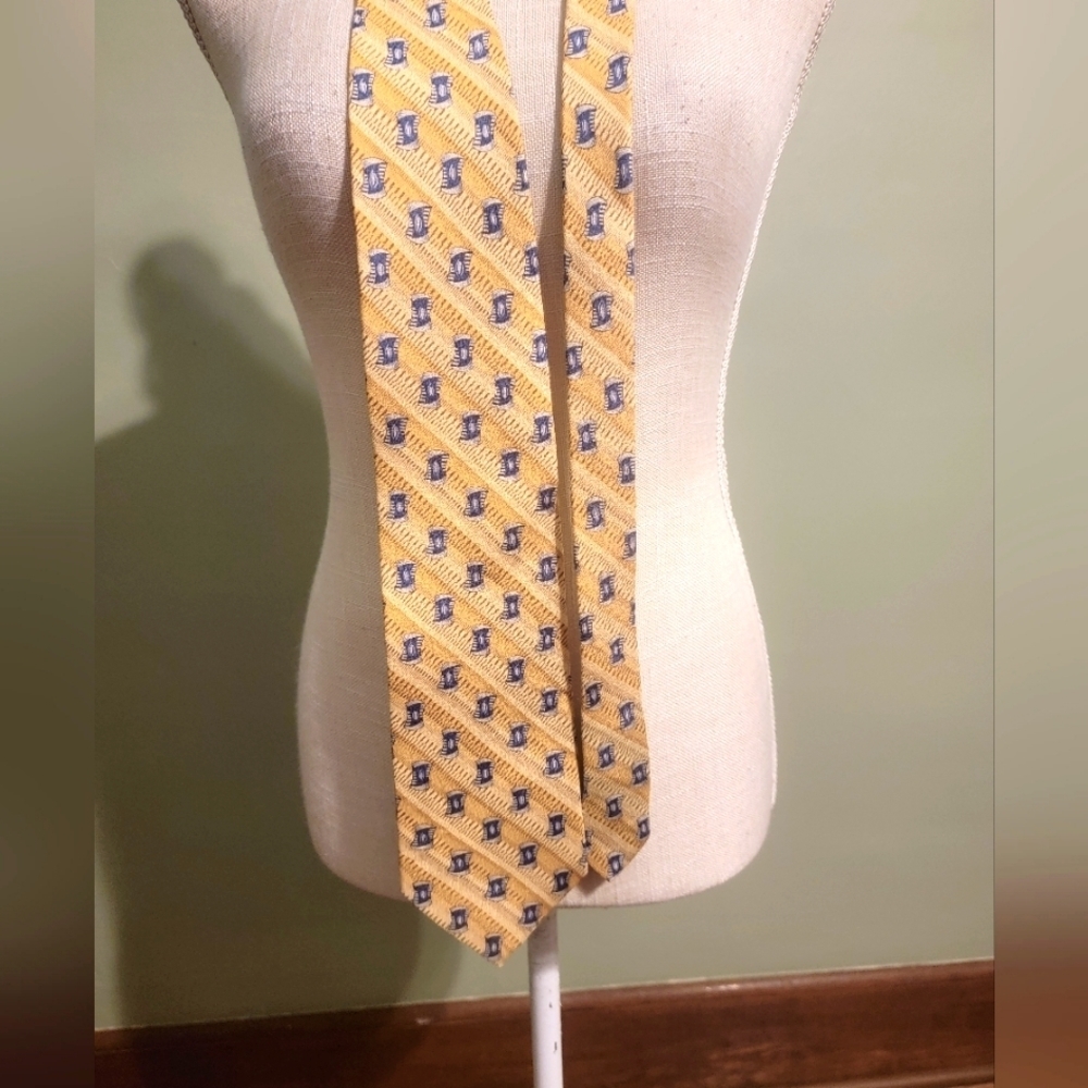 Vintage Puritan Special Edition All Silk Yellow Tie Men's